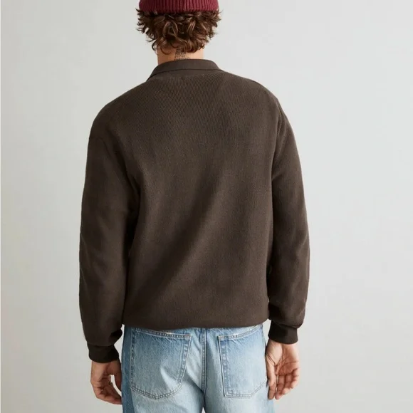 Madewell Ribbed Long-Sleeve Sweater Polo - Picture 5 of 7